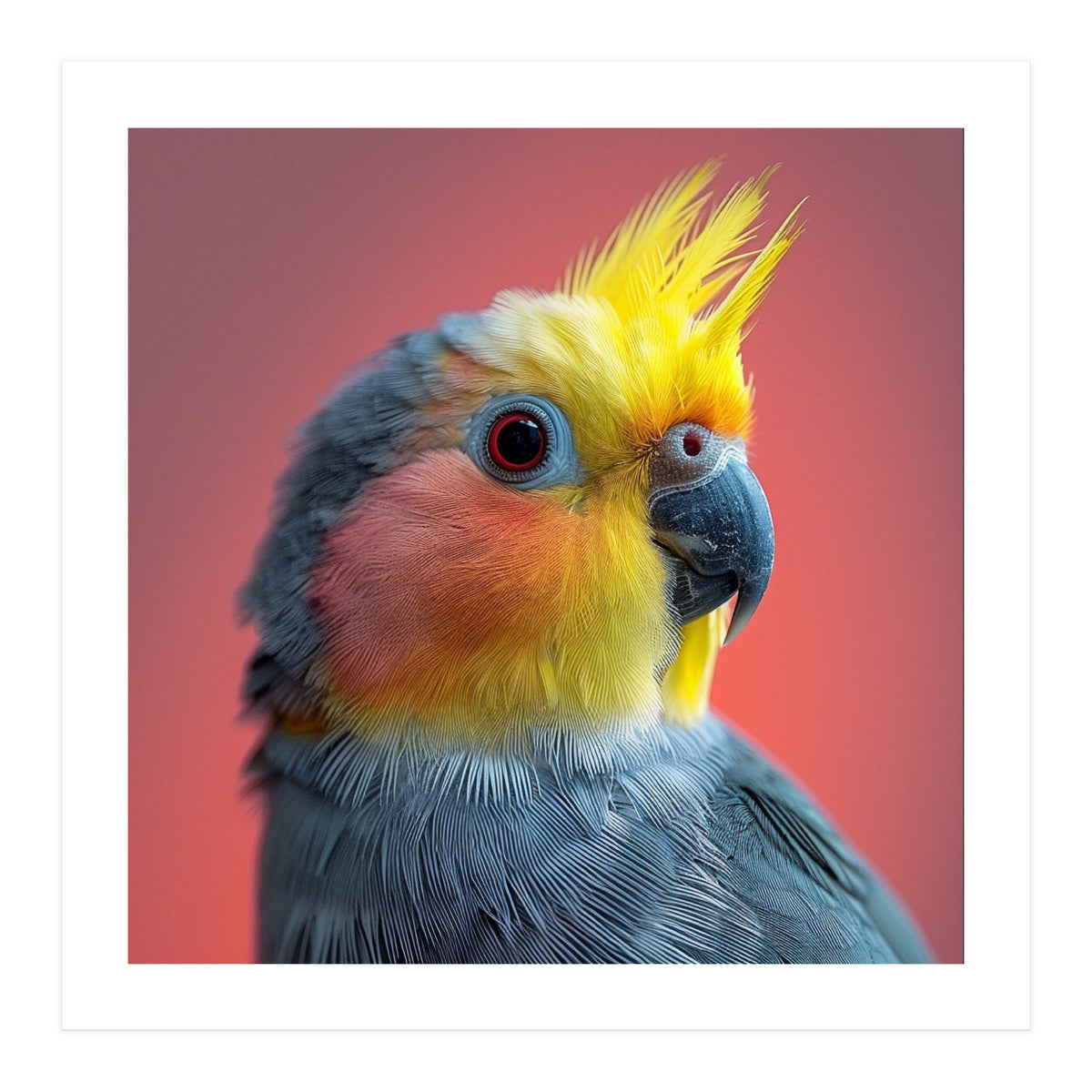 Cockatiel Parrot Head Close Up Portrait (Print Only)