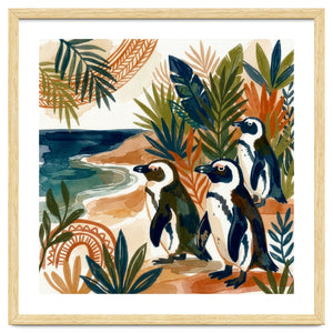 Beachside Penguin Gathering by Mmartabc