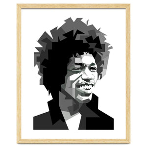 Jimi Hendrix Rock And Blues Music Black White by Artkreator