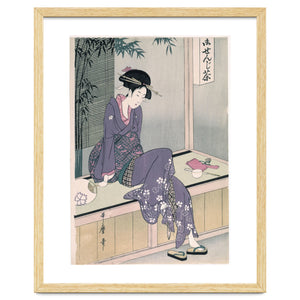 Kitagawa Utamaro (Copy) / 'Mujer sentada en una veranda', ca. 1798; 20th century, Japanese School. by Album