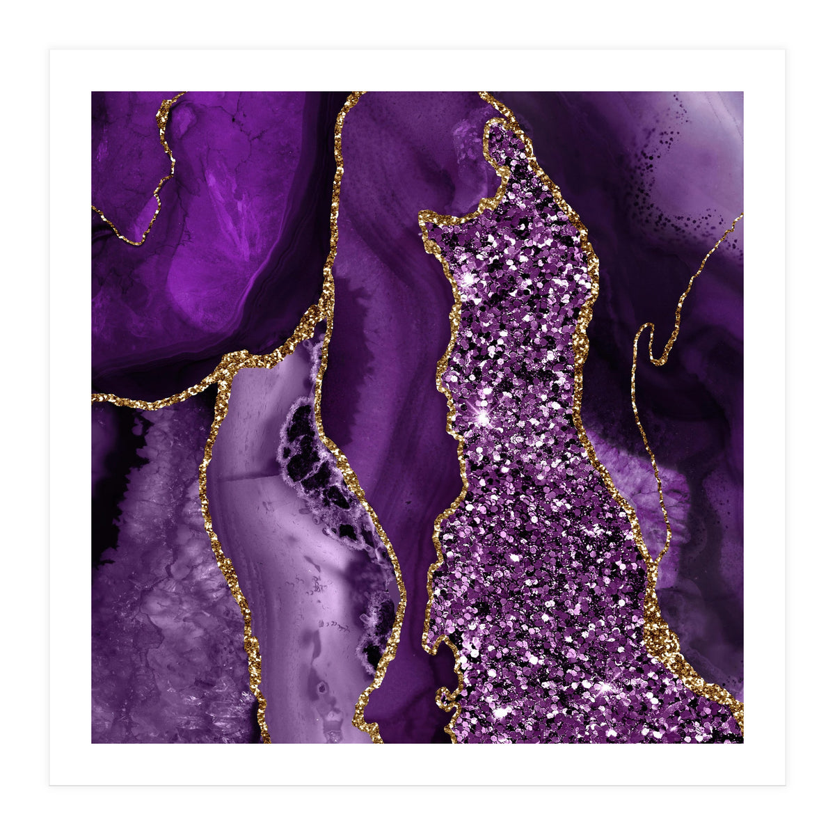 Agate Glitter Ocean Texture 04 (Print Only)