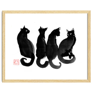 4 Black Cats by pechane