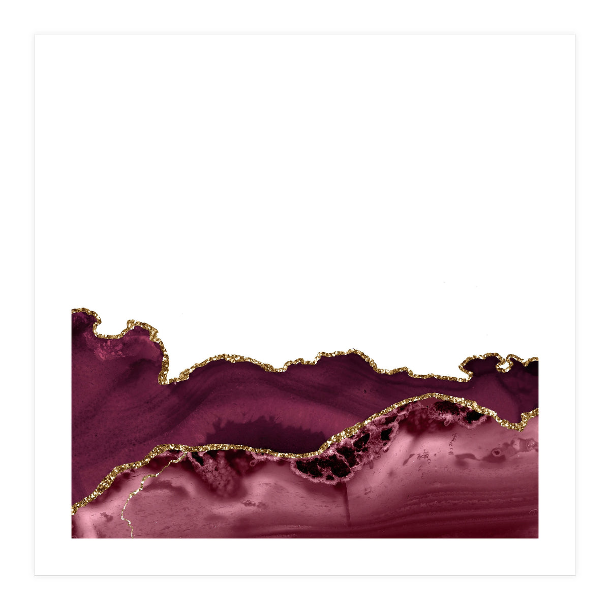 Burgundy & Gold Agate Texture 30 (Print Only)