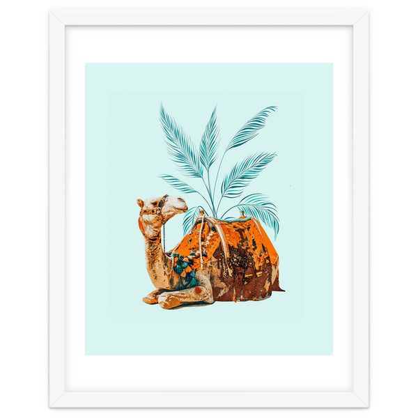 Camel Ride, Modern Bohemian Eclectic Animals, India Culture Travel Palm Desert Painting