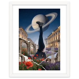 Cosmic Balance: Surreal Yoga in Ancient Dreamscapes by Vins Rabadiya