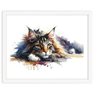 Maine Coon Resting Portrait by Chromatic Fusion Studio