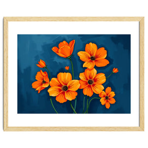 Orange Blue Flower by Caramel