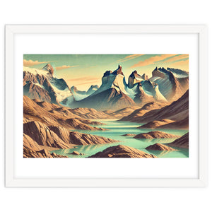 Vintage Chile, Torres Del Paine Poster by Chromatic Fusion Studio