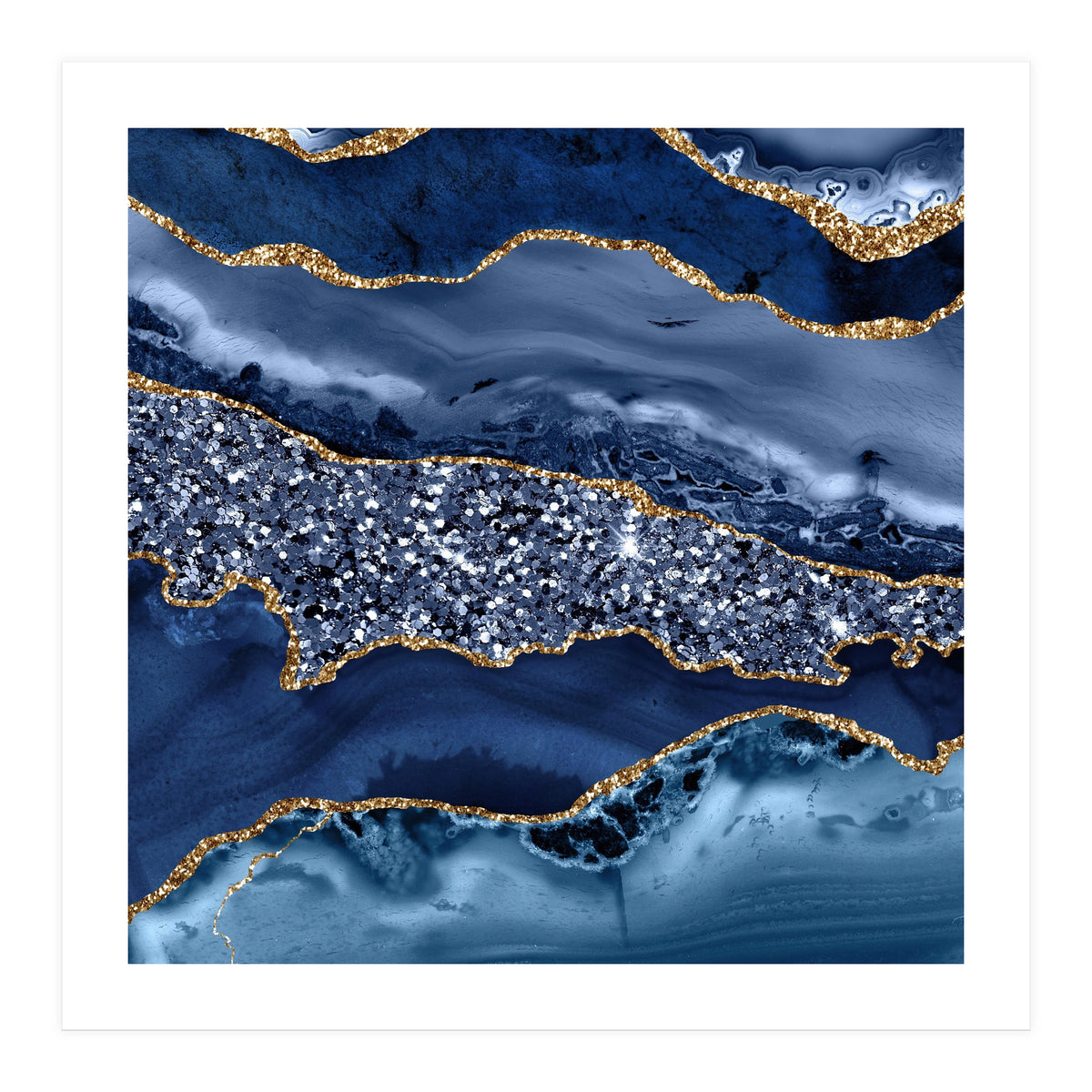 Agate Glitter Ocean Texture 07 (Print Only)