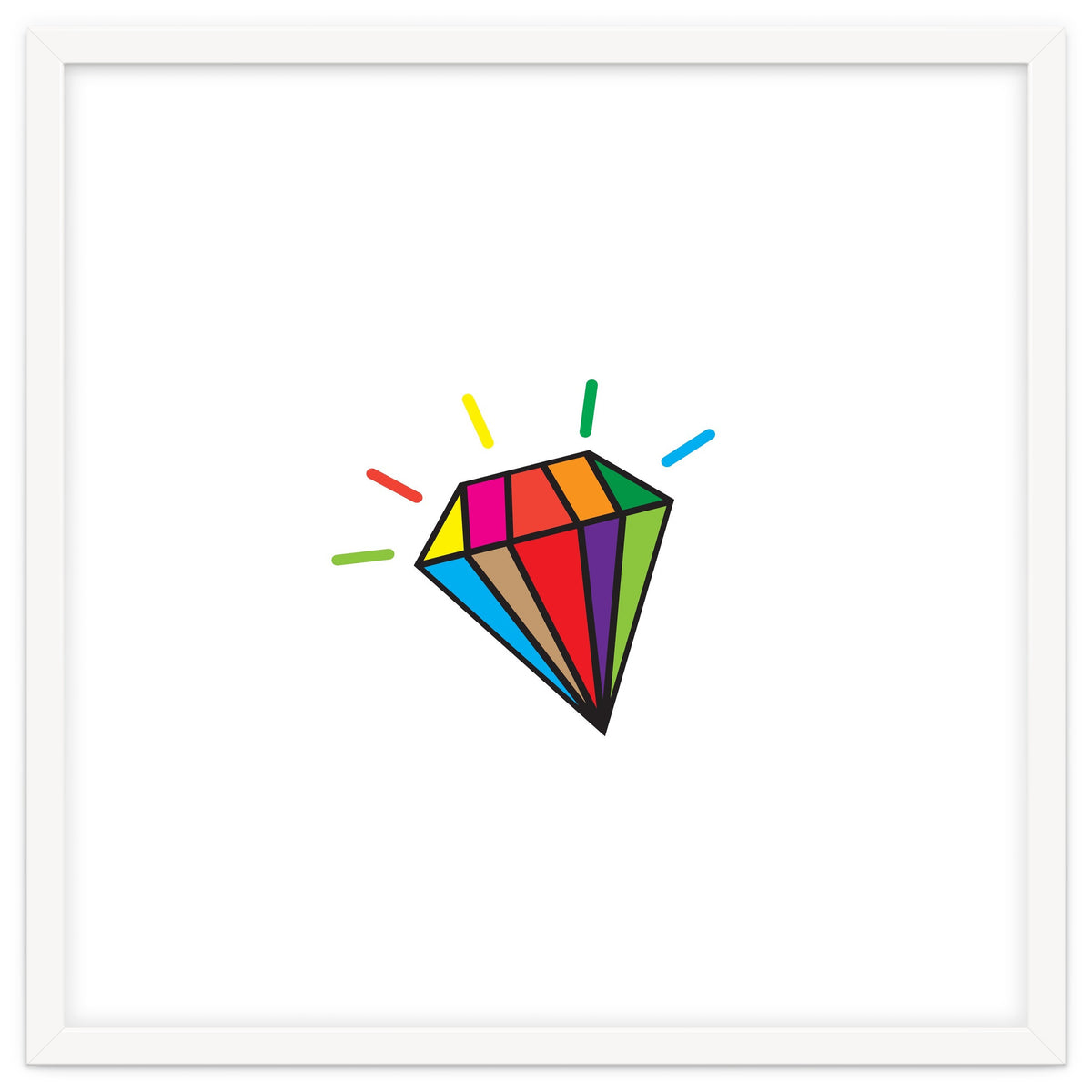 Rainbow colorful diamond