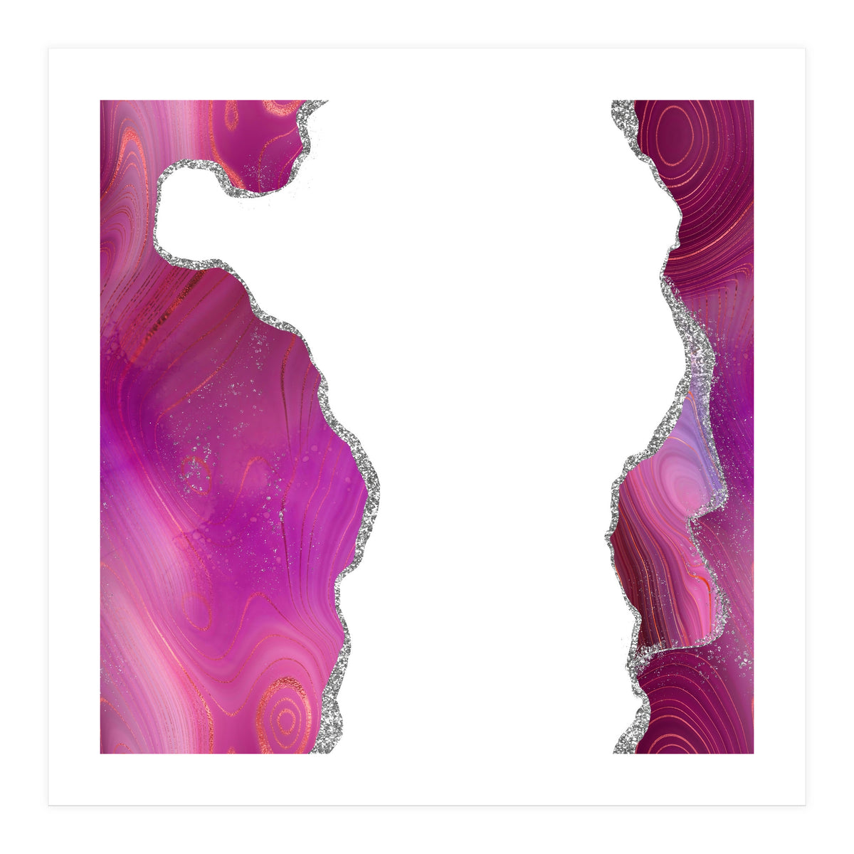 Magenta & Silver Agate Texture 06 (Print Only)