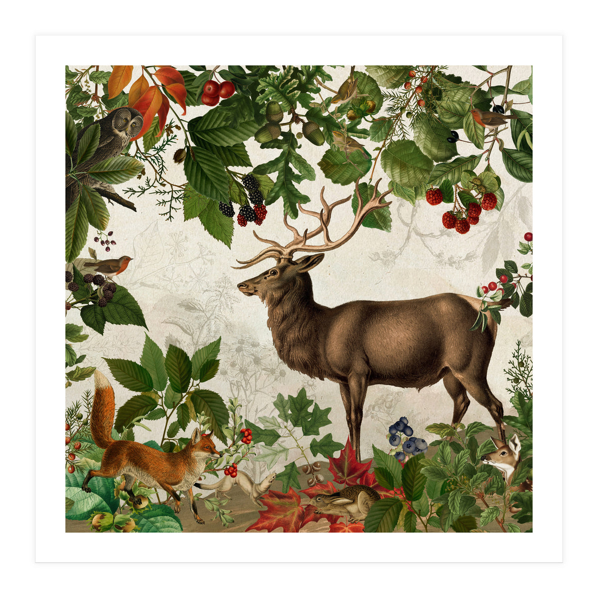 Nostalgic Autumn guardians of the forest 1 (Print Only)