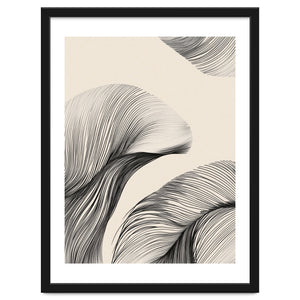 Black And White Flowing Lines Organic Shapes by Rizwana Khan