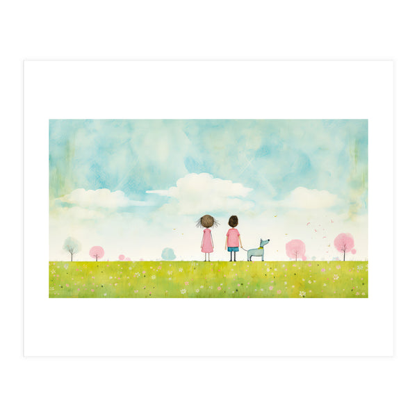 Cute Girl And Boy (Print Only)