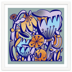 flower and skull by rubber pencil
