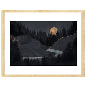 Abstract Landscape Midnight Moon by Andrea Haase
