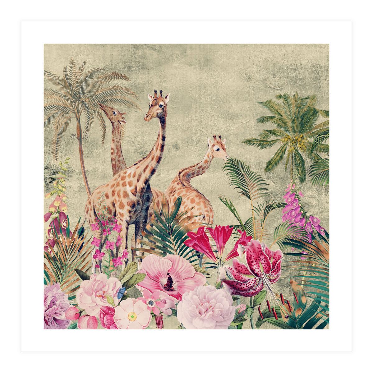 Exotic Vintage African Flower Safari (Print Only)