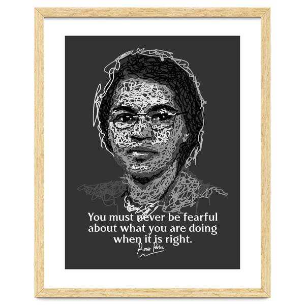 Rosa Parks American Activist Legend in Scribble Art