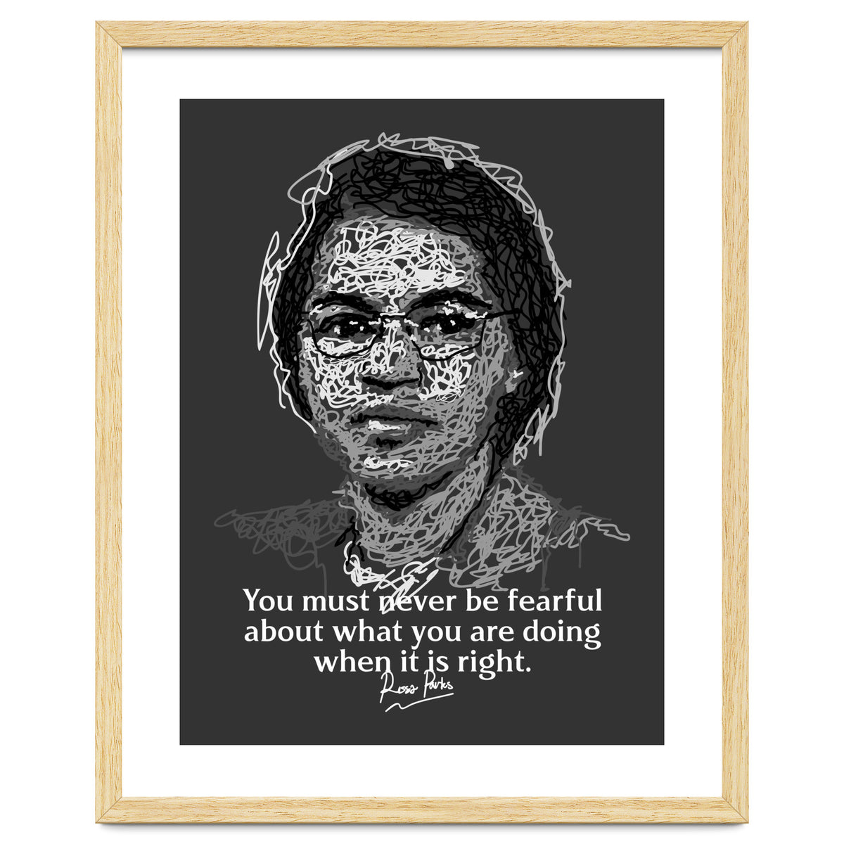 Rosa Parks American Activist Legend in Scribble Art