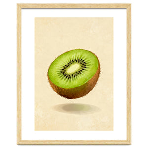 Kiwi Slice, Watercolor Fruit, Fresh Green Art by neeteshdsgn