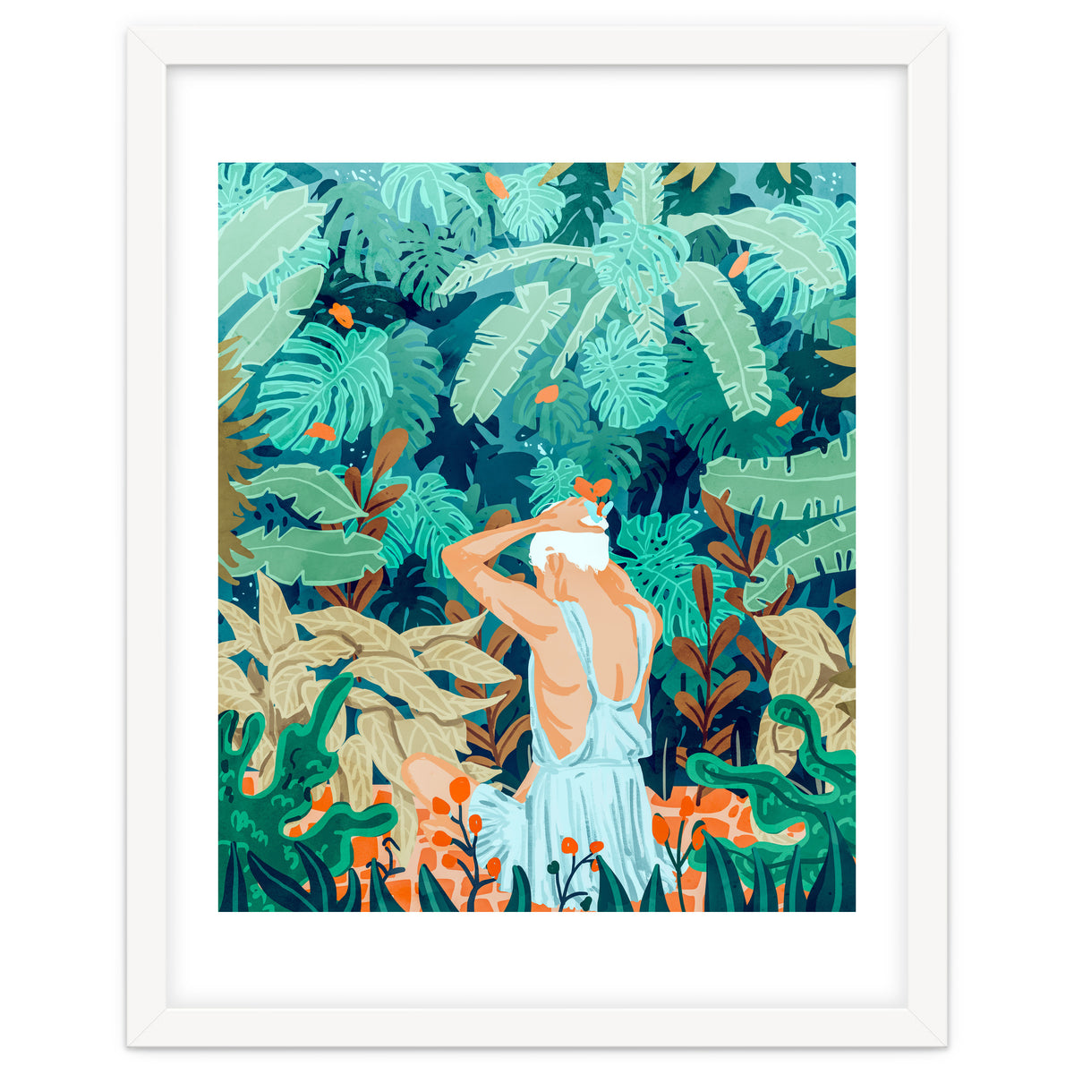 Backyard | Jungle Tropical Nature Painting | Botanical Plant Lady Banana Tree Garden Watercolor