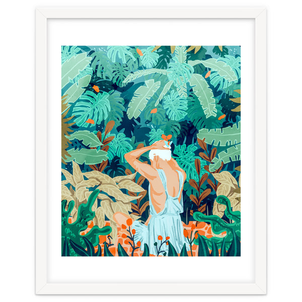 Backyard | Jungle Tropical Nature Painting | Botanical Plant Lady Banana Tree Garden Watercolor