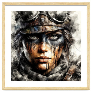 Warrior Woman With Aviator Goggles by Chromatic Fusion Studio