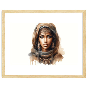 Desert Muse Watercolor Portrait by Chromatic Fusion Studio