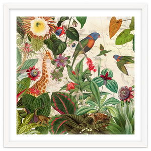 Exotic Lush Jungle And Wild Animals Landscape by Uta Naumann Design