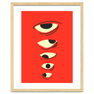 Abstract Eyes on Red Background by kiamiontie