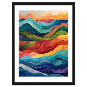 Abstract Rainbow Wave Landscape by artistic