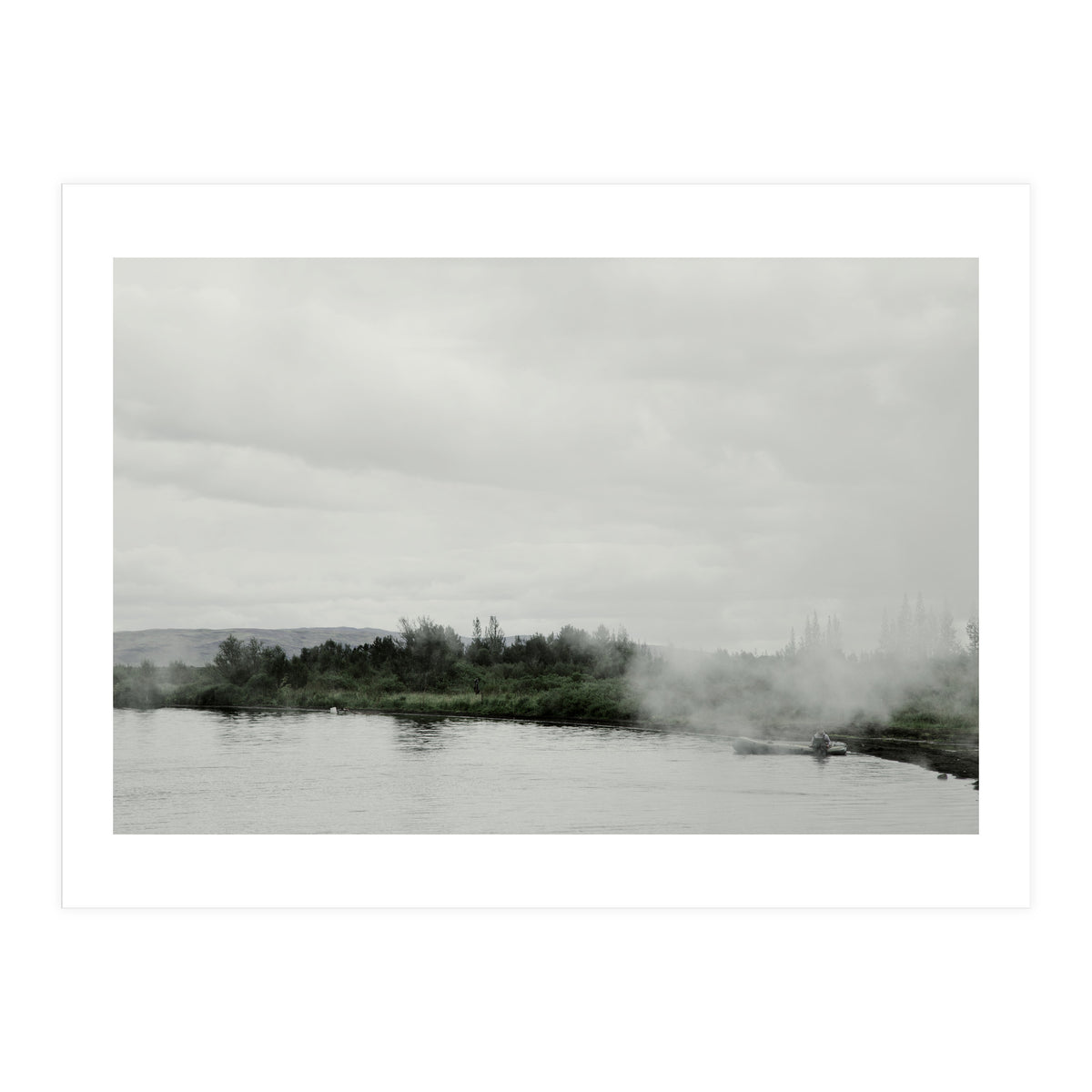 A boy on the boat in the geothermal lake - Iceland (Print Only)