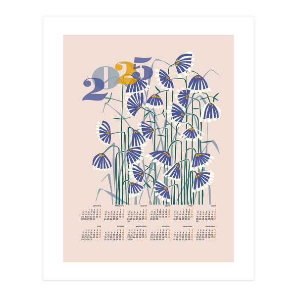 calendar 2025 pastel flowers (Print Only)