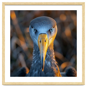 Great Blue Heron Closeup Dramatic Portrait by Rizwana Khan