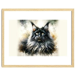 Majestic Long Haired Cat Portrait by Chromatic Fusion Studio