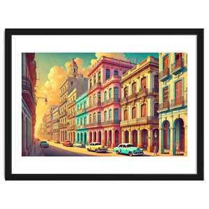 Vintage Cuba, Havana Colorful Streets Poster by Chromatic Fusion Studio
