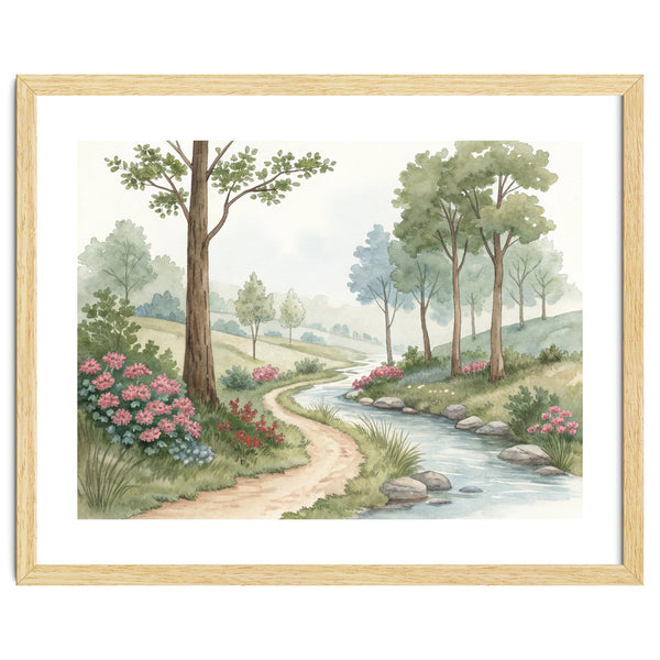 Serene Meadow Stream: A Gentle Countryside Walk