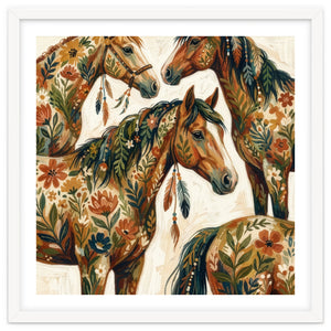 Rustic Horse Blossoms by Mmartabc