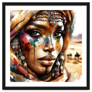 Desert Jewels Tuareg Woman Portrait by Chromatic Fusion Studio
