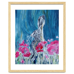 Hare And Poppies by Celia Palmer Art