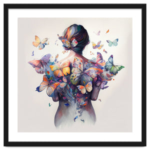 Watercolor Butterfly Embrace by Chromatic Fusion Studio