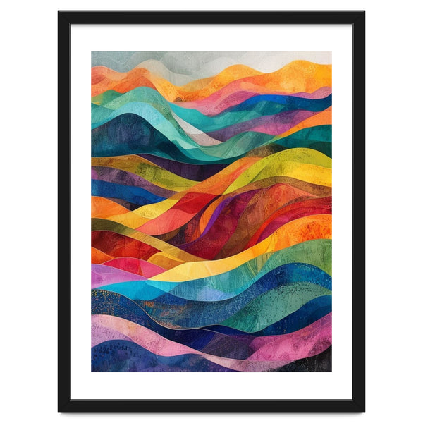 Vibrant Abstract Ribbon Landscape Art