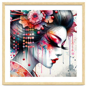 Ornate Bloom Modern Geisha by Chromatic Fusion Studio