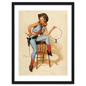 Pinup Cowgirl With A Key by Hermes