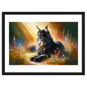 Majestic Lynx In Blooming Meadow by Chromatic Fusion Studio