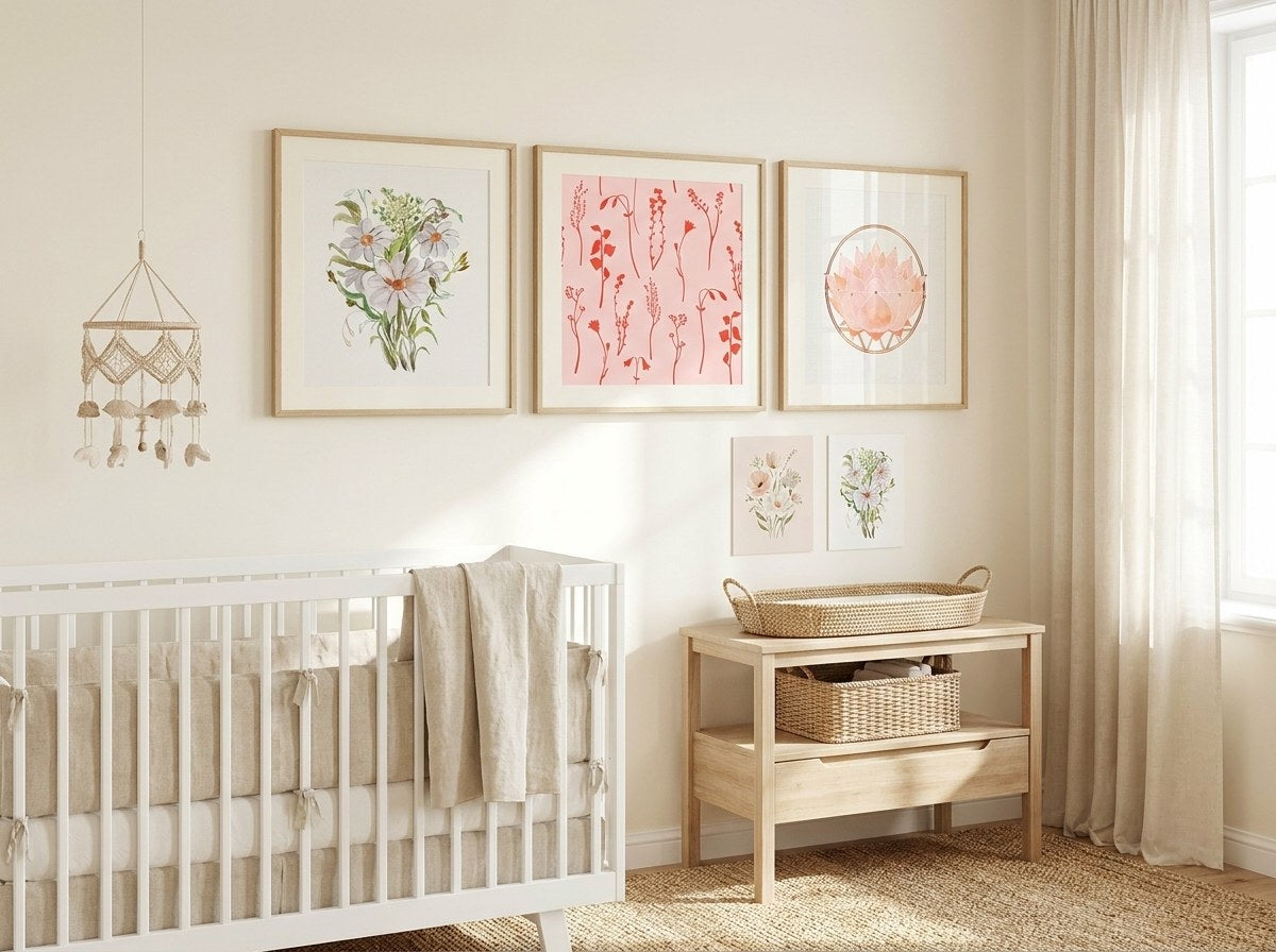 Botanical Blush Dreams Gallery Wall Set arrangement