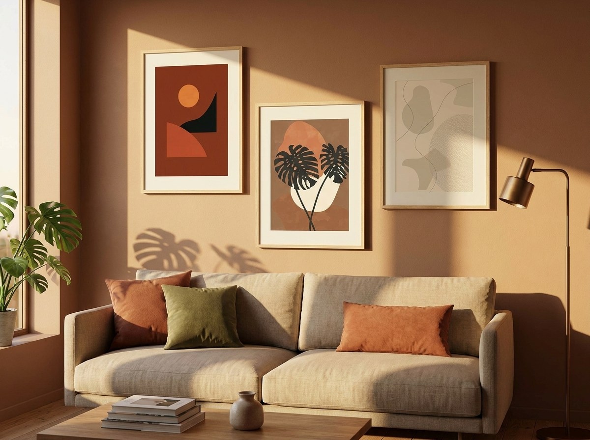 Abstracted Horizon Gallery Wall Set arrangement