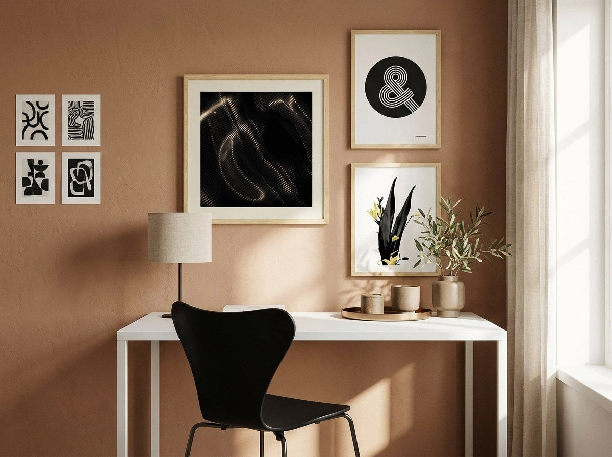 Abstract Noir Gallery Wall Set arrangement