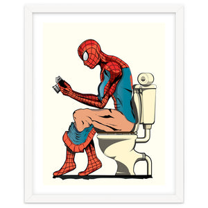 Spider-man on the Toilet, funny bathroom humour by Wyatt9