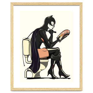 Catwoman on the Toilet, funny Bathroom Humour by Wyatt9